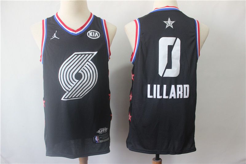 Men Portland Trail Blazers #0 Lillard Black 2019 All Star NBA Jerseys->portland trail blazers->NBA Jersey
